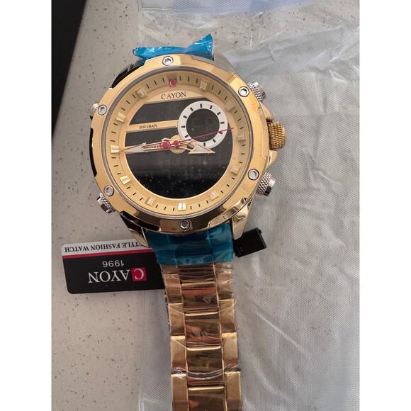 NIB CAYON Digital Sport Watch For Men Steel Waterproof Chronograph Clock - Picture 2 of 5